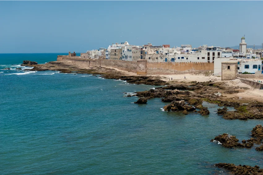 Essaouira port city Morocco Atlantic coast, Essaouira beach waves Morocco, Moroccan seafood Essaouira restaurant, Atlantic coastline Morocco Essaouira